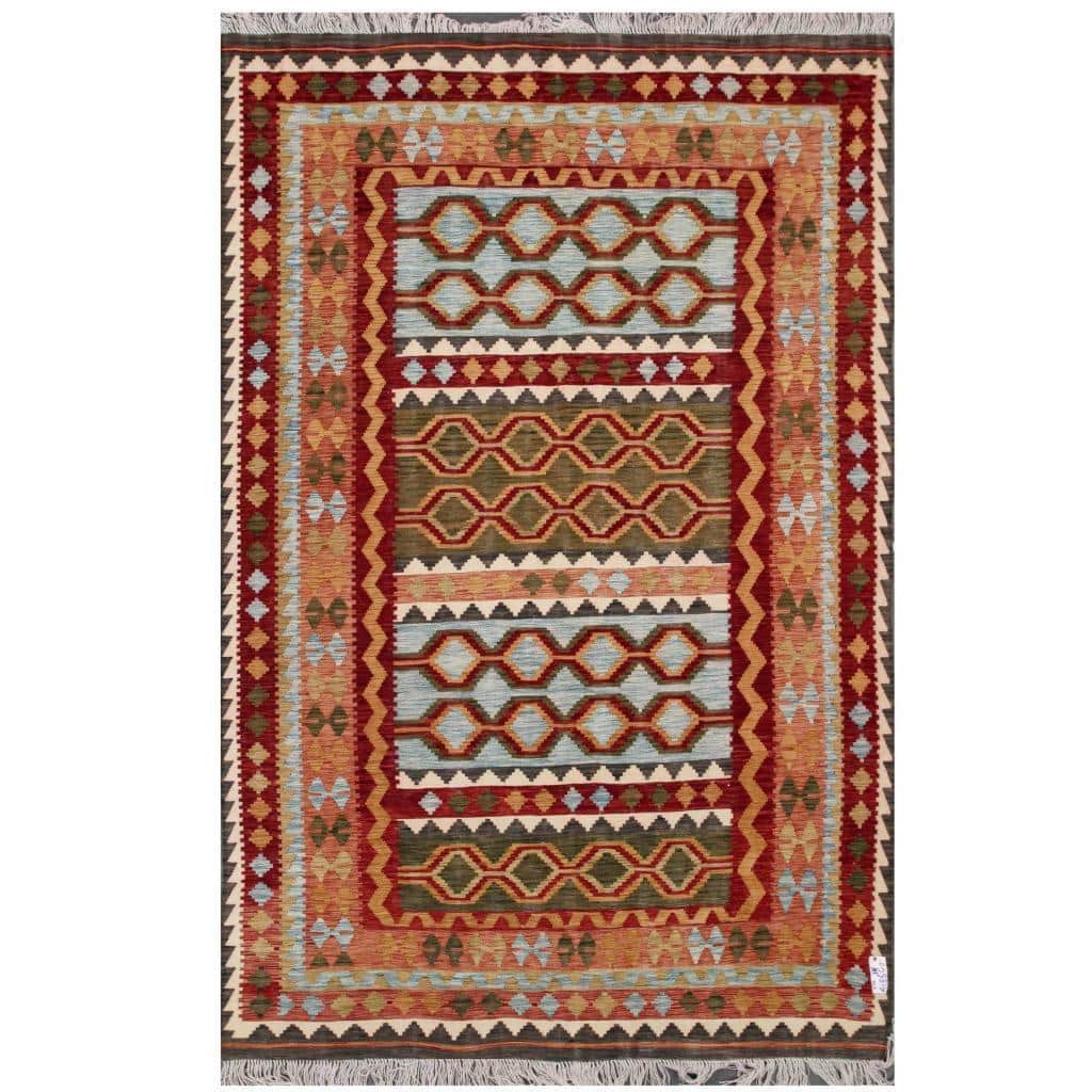 Handmade One-of-a-Kind Wool Kilim (Afghanistan) - 6'6 x 9'9
