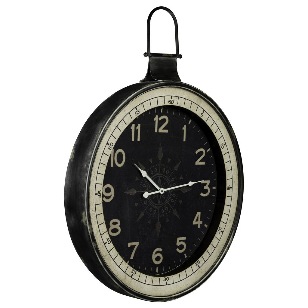 Cooper Classics Shinta Distressed Black Clock