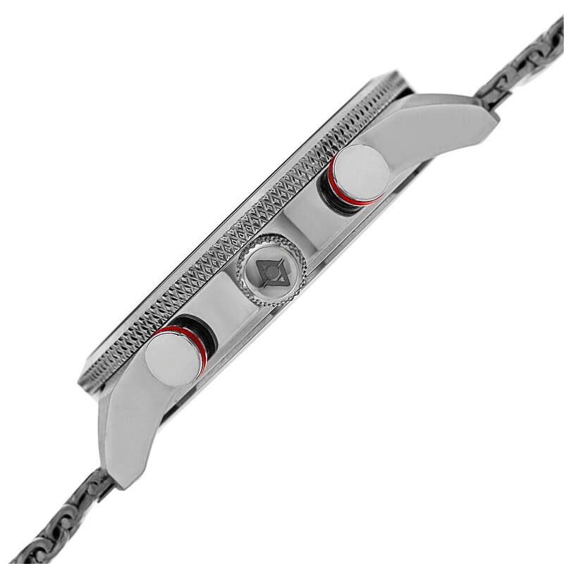 Akribos XXIV Men's Swiss Quartz Multifunction Dual Time Stainless Steel Mesh Silver-Tone Bracelet Wa