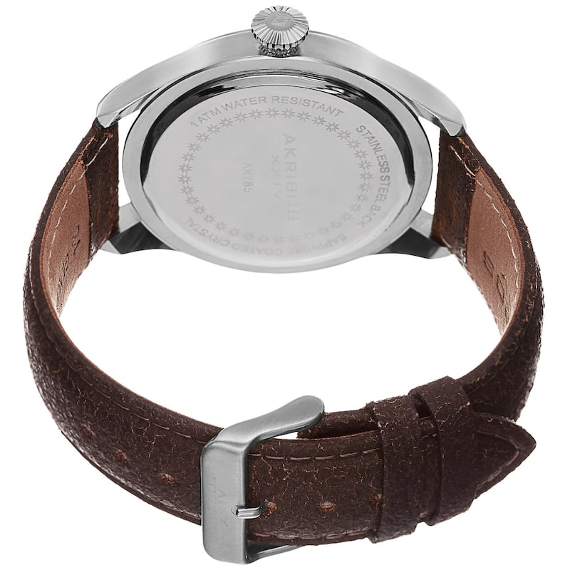 Akribos XXIV Men's Swiss Quartz Multifunction Leather Blue Strap Watch
