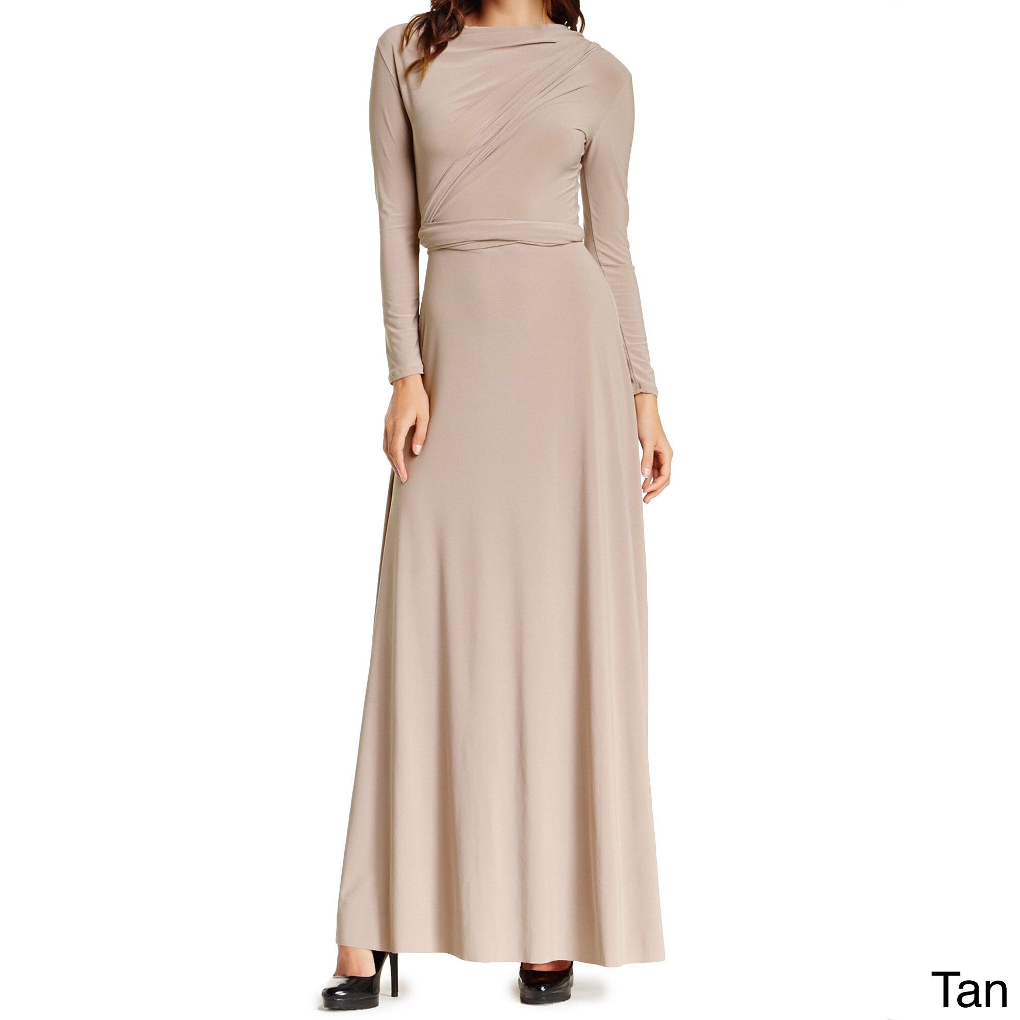 tan long sleeve dress