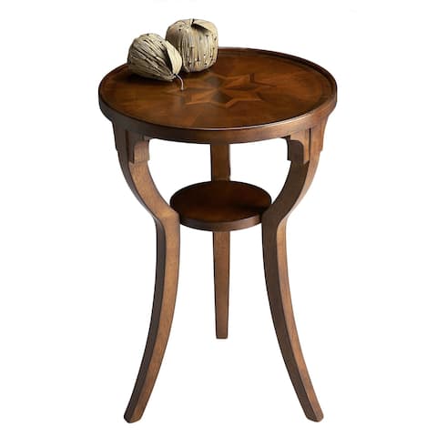Handmade Round Wood Burl Accent Table