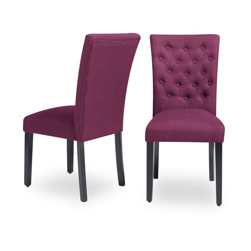 Monsoon Sopri Upholstered Armless Parson Dining Chairs (Set of 2) - Orchid