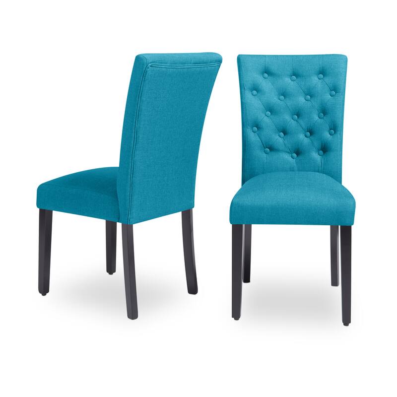 Monsoon Sopri Upholstered Armless Parson Dining Chairs (Set of 2) - Frost Blue
