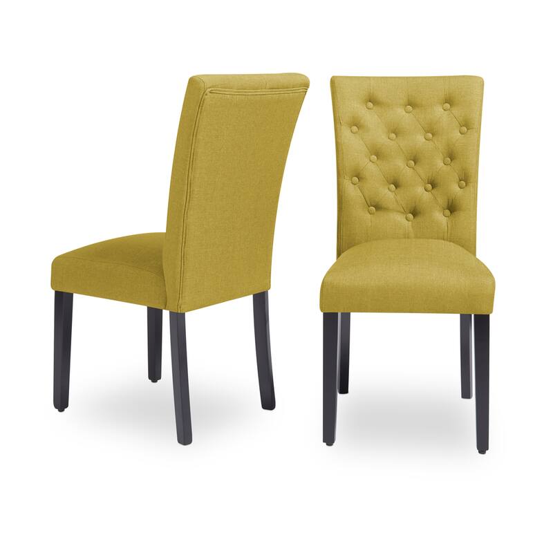 Monsoon Sopri Upholstered Armless Parson Dining Chairs (Set of 2) - Apple Green