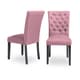 preview thumbnail 22 of 21, Monsoon Sopri Upholstered Armless Parson Dining Chairs (Set of 2) Coral Pink