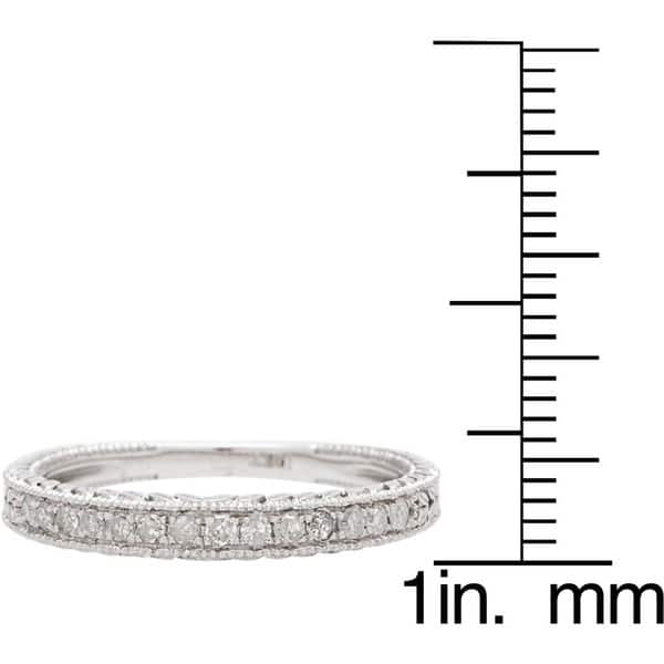 10k White Gold 1/3ct Vintage Style Engraved Diamond Wedding Band G-H, I1-I2 10k White Gold 1/3ct Vintage Style Engraved Diamond Wedding Band G-H, I1-I2