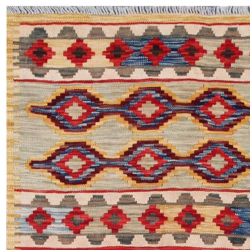 Handmade One-of-a-Kind Wool Kilim (Afghanistan) - 3'11 x 5'11