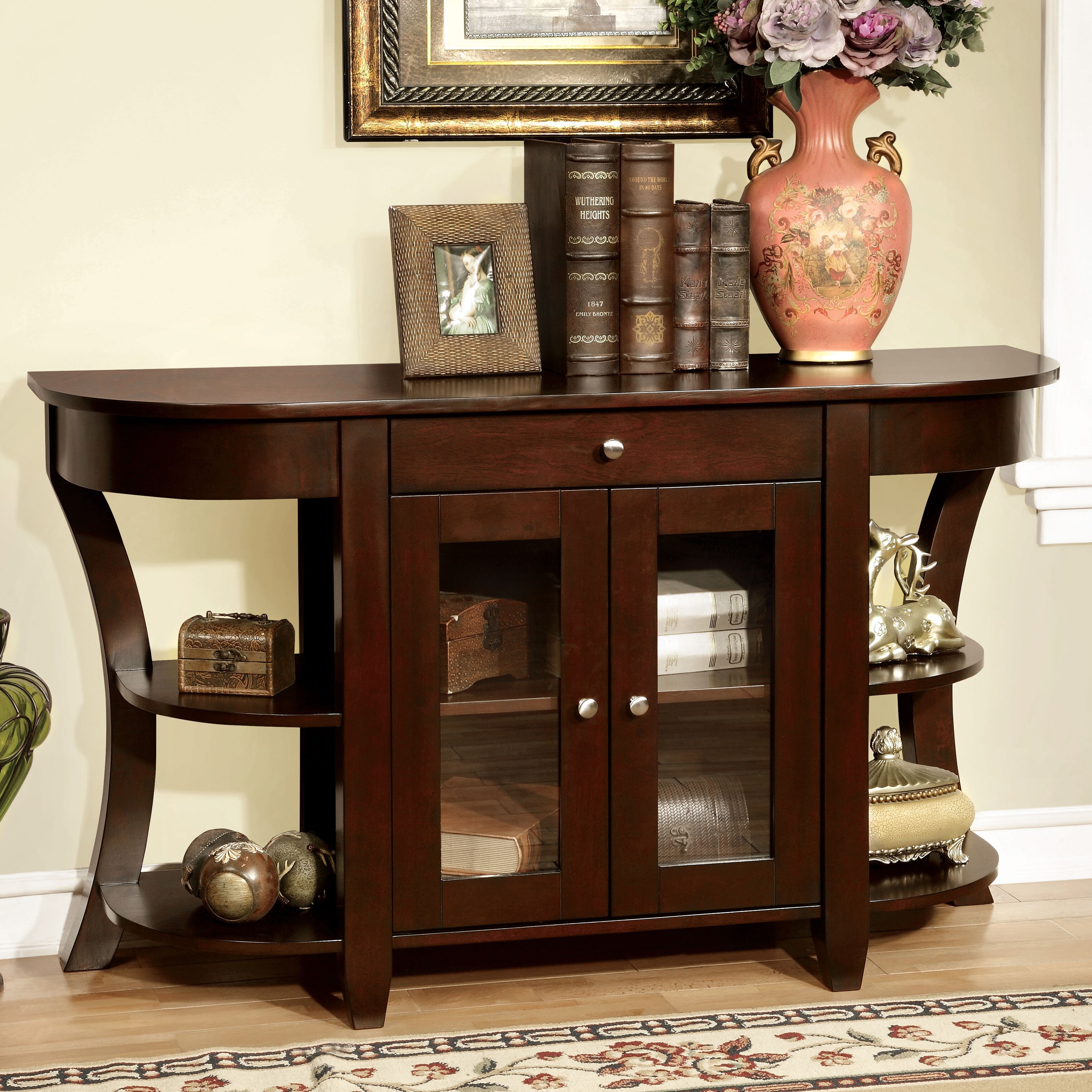 Shop Furniture Of America Tola Transitional Cherry 2 Door Entryway