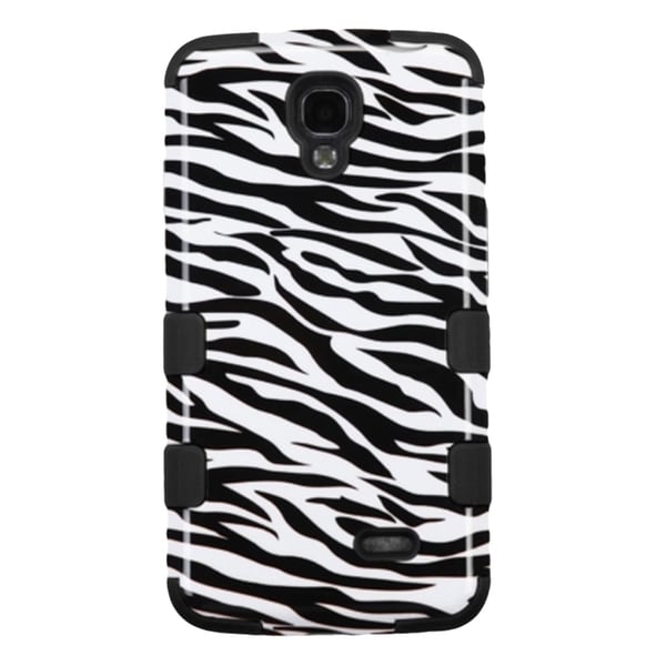 Insten Black/ White Zebra Tuff Hard PC/ Silicone Dual Layer Hybrid