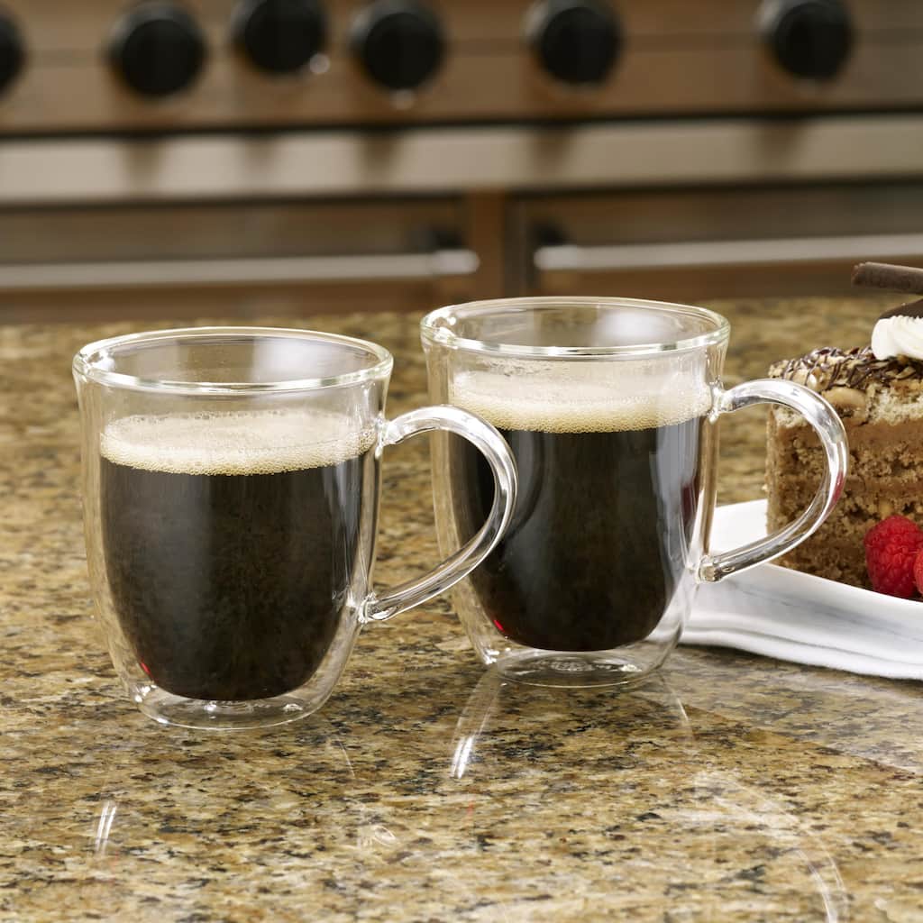 BonJour Coffee 2-Piece Insulated Glass Espresso Cup Set