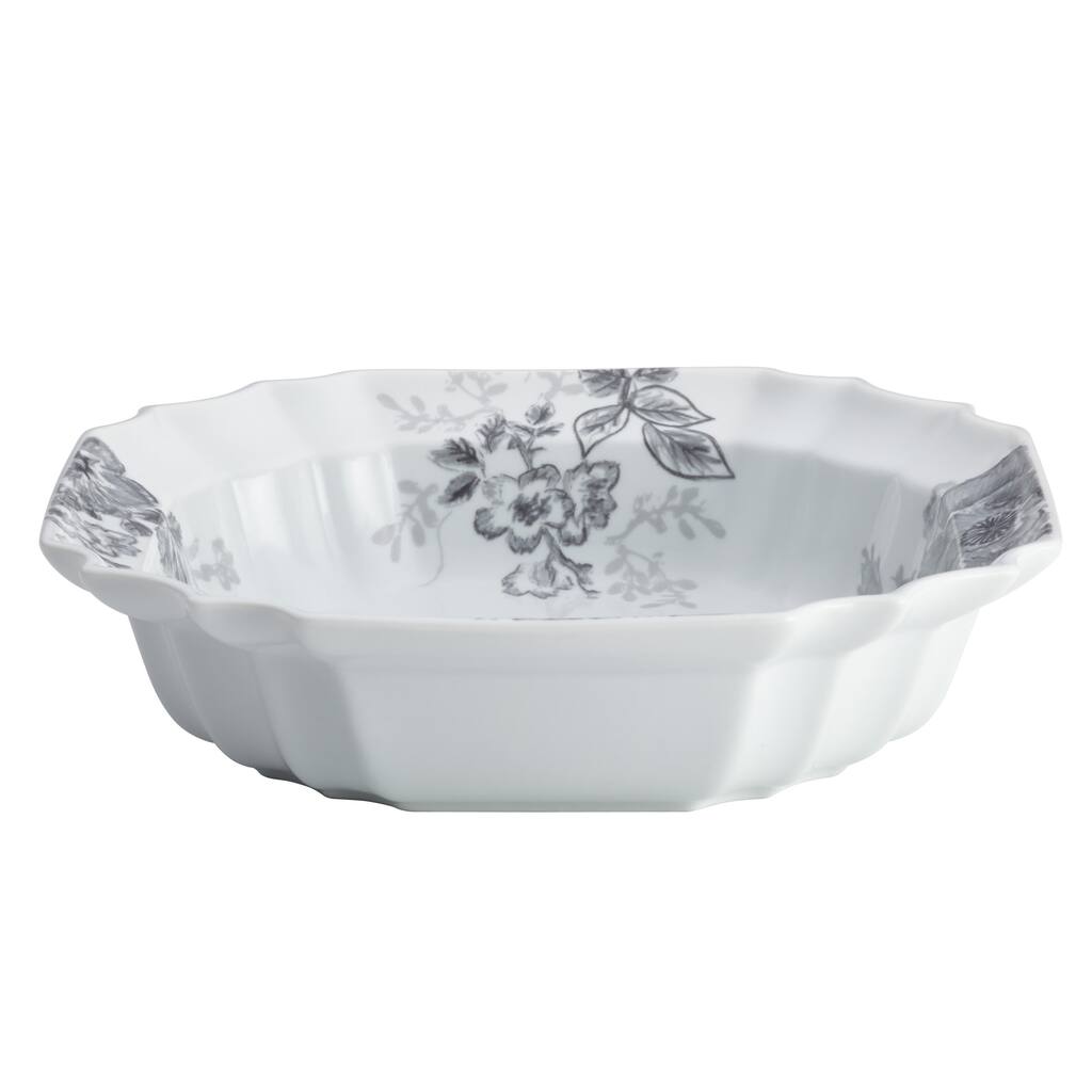BonJour Dinnerware Shaded Garden 10 1/2-inch Slate Porcelain Serving Bowl