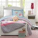 preview thumbnail 1 of 4, Intelligent Design Kids Blooming Butterflies Reversible Quilt Set with Throw Pillow Full - Queen