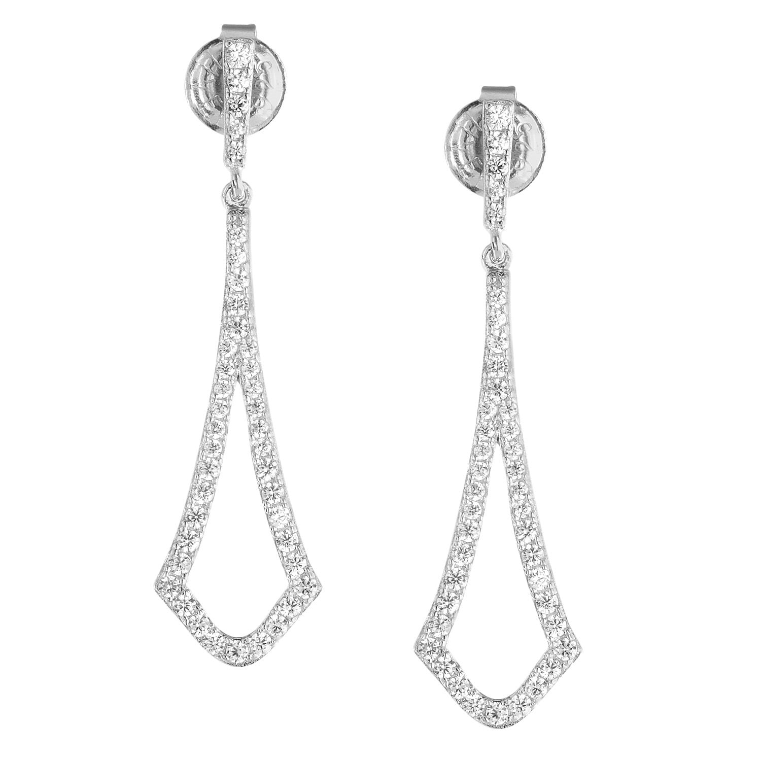 Fancy Cz Climber Earrings Silver Earrings