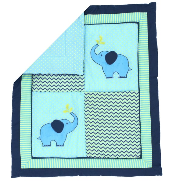 elephant chevron crib bedding