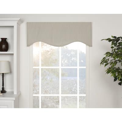 Ticking Stripe Blue Shaped Valance