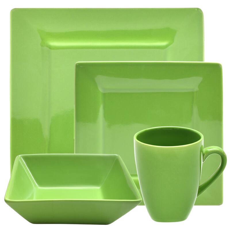 Vivo 16-piece Green Square Dinner Set