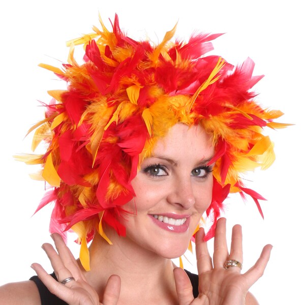 Shop Chandelle Multicolored Feather Wig - Overstock - 9920846