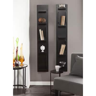 SEI Furniture 2-piece Hangz Anyway Black Shelf