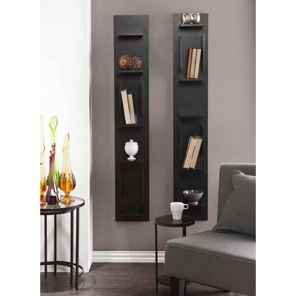 SEI Furniture 2-piece Hangz Anyway Black Shelf