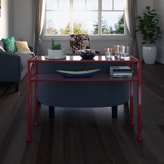 RiNo Brighton Red Metal and Glass Sofa/ Console Table - Bed Bath ...