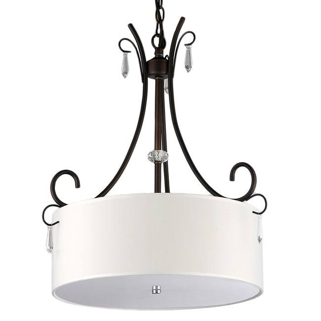Arabella 4-light Fresh Snow Drumshade Chandelier