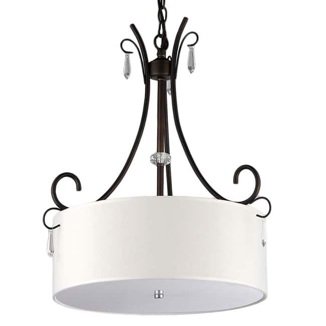 Arabella 4-light Fresh Snow Drumshade Chandelier
