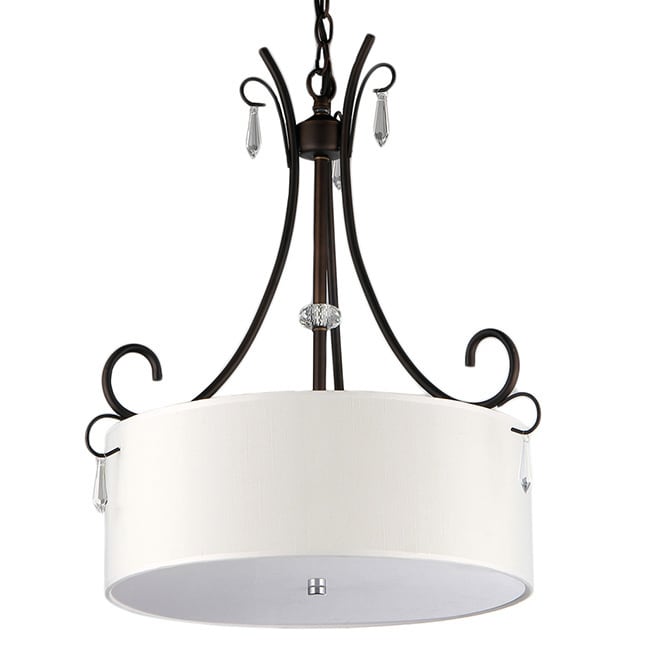 Warehouse of Tiffany Arabella 4-light Fresh Snow Drumshade Chandelier