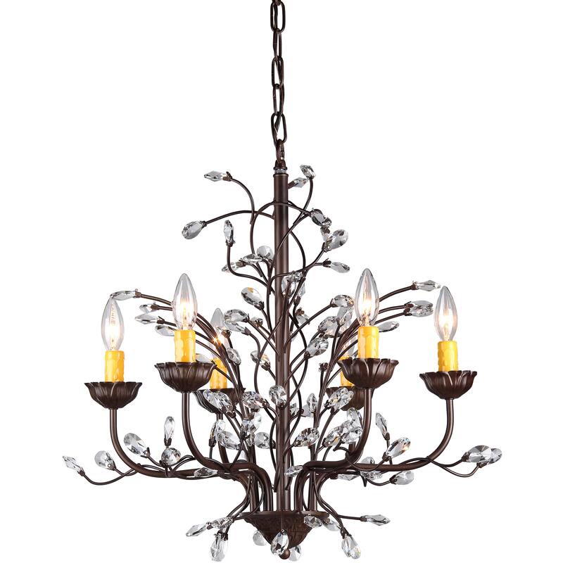 Kinsley Wonderland 6-light Crystal/ Bronze Chandelier - 15' x 23' x 23'