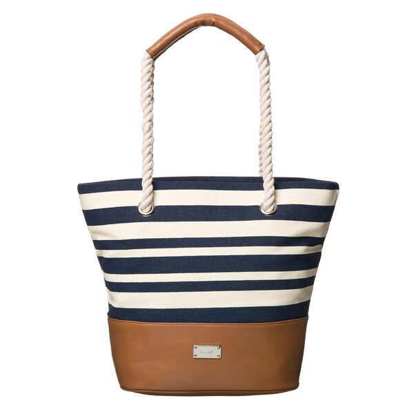 nine west striped tote