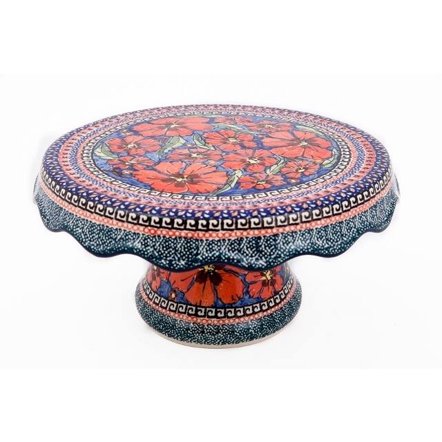 Polish Stoneware Cherished Friends Cake Stand (Poland)