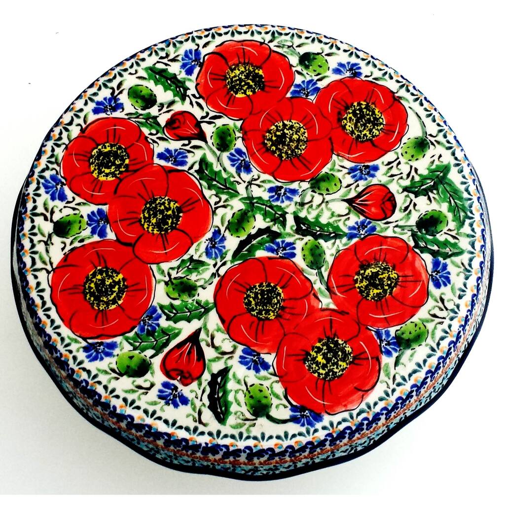 Polish Stoneware Love Blossoms Cake Stand (Poland)