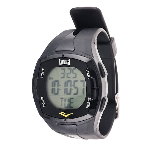 Everlast Men's HR2 Black Heart Rate Monitor Digital Sport Watch with Chest Strap