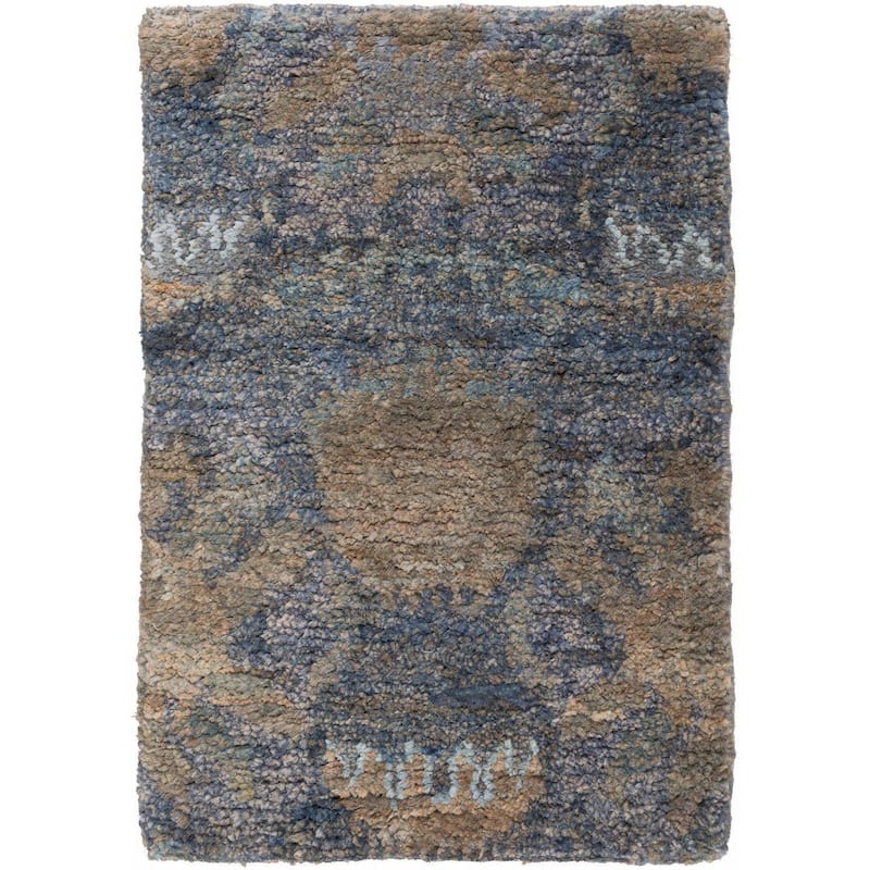 Hand-Knotted Vera Nature Area Rug - Navy - 5' x 8' - Rectangle