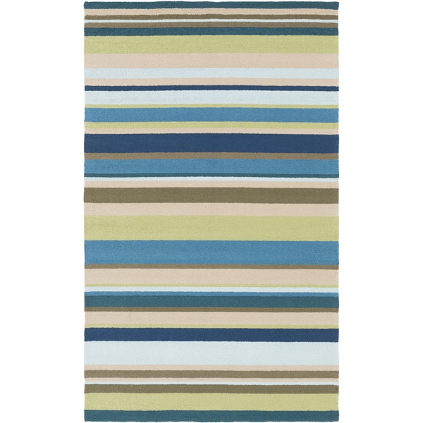 Hand-Hooked Alan Stripe Area Rug