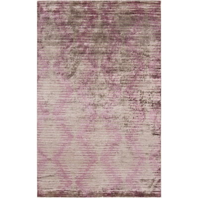 Hand-Knotted Brian Stripe Viscose Area Rug - 5' x 8' - 5' x 8'