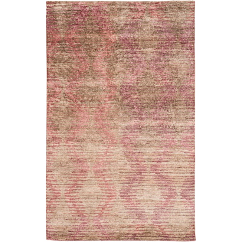 Hand-Knotted Brian Stripe Viscose Area Rug - 5' x 8' - 5' x 8'