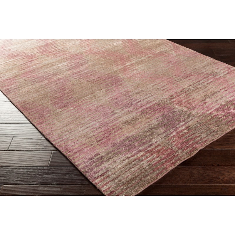 Hand-Knotted Brian Stripe Viscose Area Rug - 5' x 8' - 5' x 8'