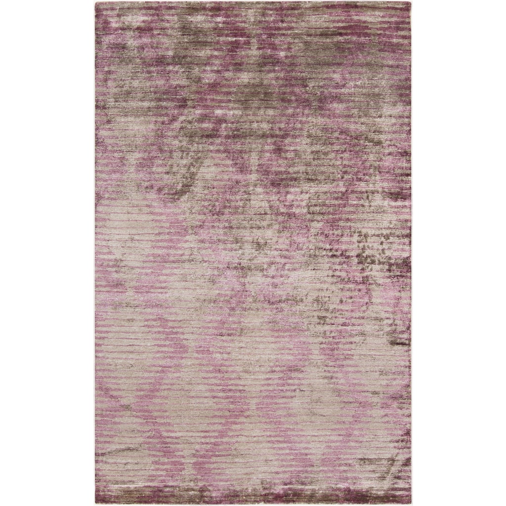 Hand-Knotted Brian Stripe Viscose Area Rug - 5' x 8' - 5' x 8'