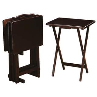 Vintage Tv Tray Tables Online At Our Best Casual 4 Piece Tray Table Set With Stand