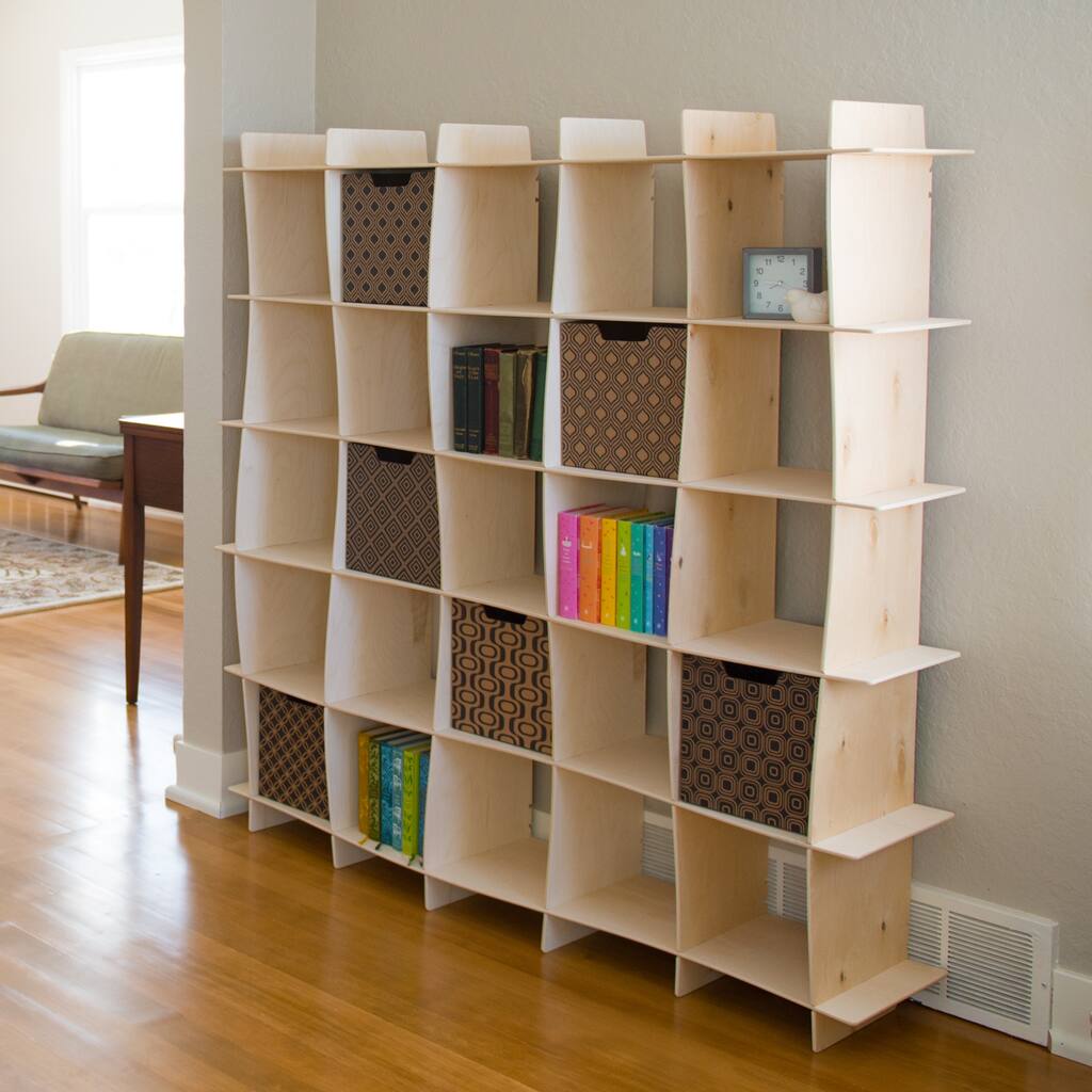 Wood Wave Modern Bookcase