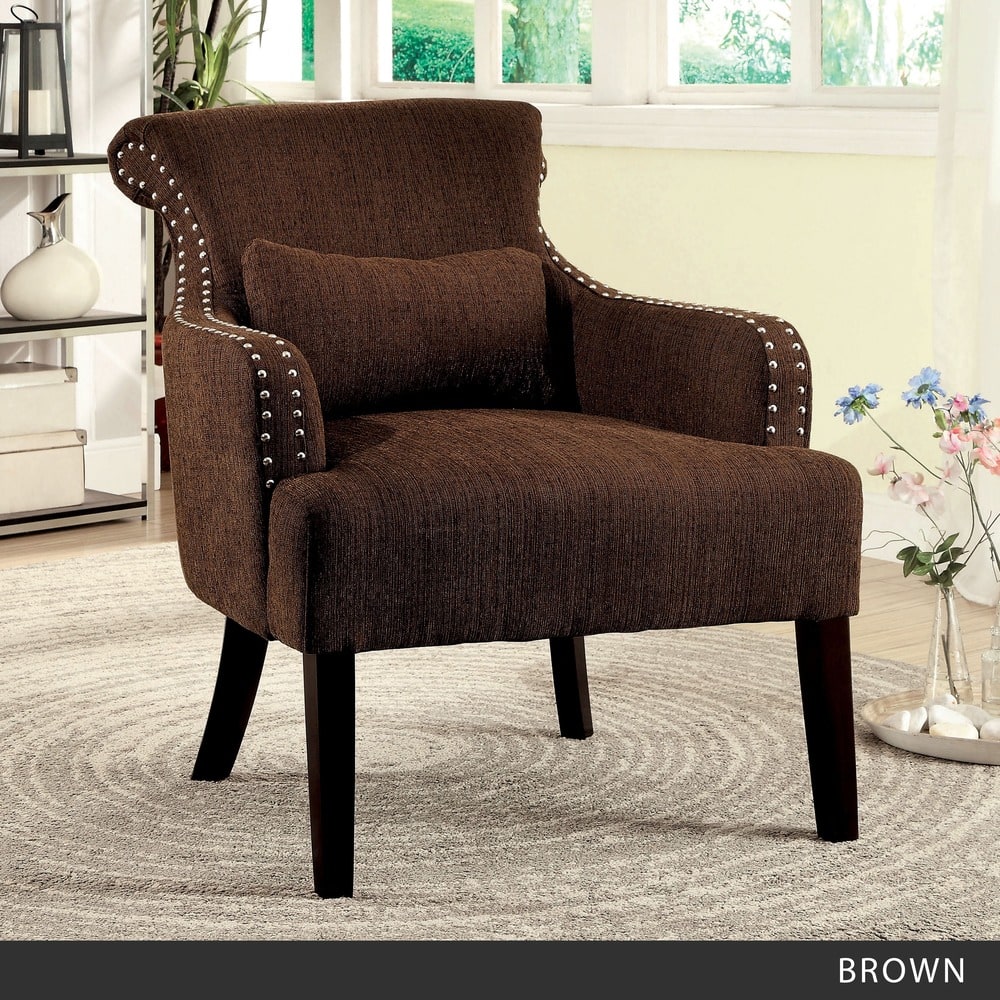 Nyer Contemporary Fabric Upholstered Accent Chair by Furniture of America