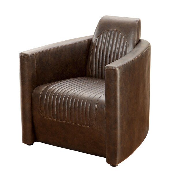 Furniture of America Jorra Brown Leatherette Accent Chair   17080132