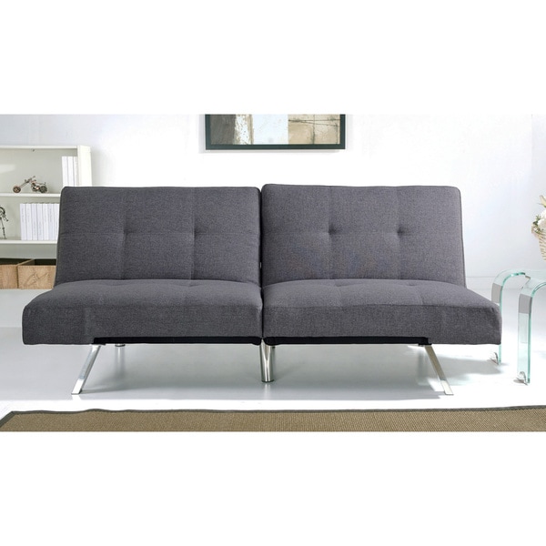 Shop Abbyson Aspen Grey Fabric Foldable Futon Sleeper Sofa Bed Free