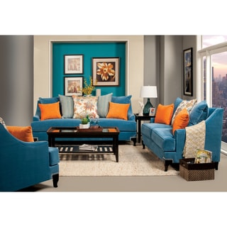 Sets Sofas, Couches & Loveseats - Shop The Best Deals For May 2017  Furniture of America Estella Retro 3-Piece Peacock Blue Sofa Set