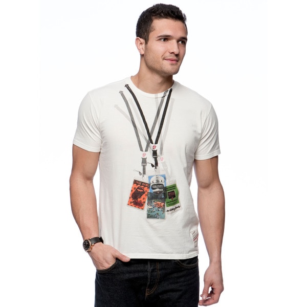 Riff Stars Men's 'Stage Pass' White T-shirt Size Medium