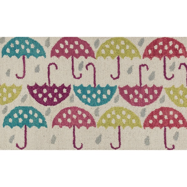 Hand-tufted Keely Ivory/ Multi Umbrella Rug (2'3 x 3'9) - 2'3" x 3'9"