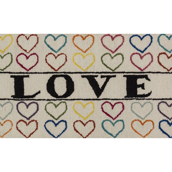 Hand tufted Keely Ivory/ Multi Love Rug (23 x 39)   17080414