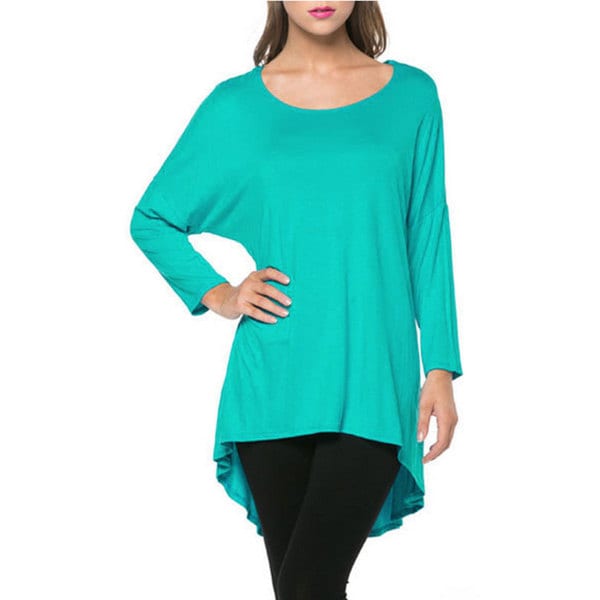 Shop Tabeez Women's 3/4 Sleeve Scoop Neck Tunic Top - Free Shipping On ...