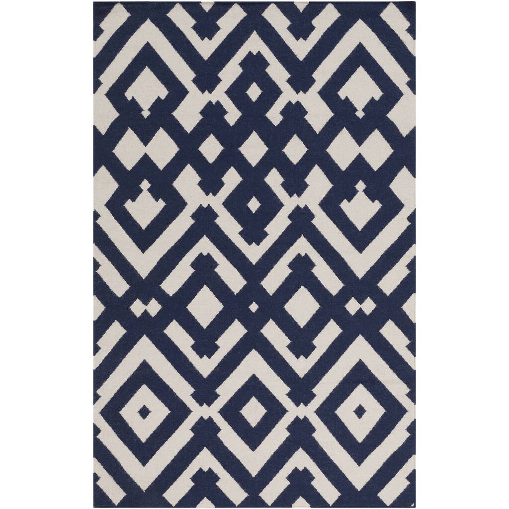 Hand-Woven Alvaro Geometric Wool Area Rug - 8' x 11'